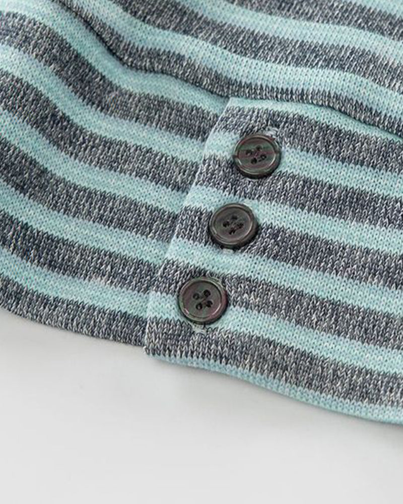Striped crew neck versatile long sleeve