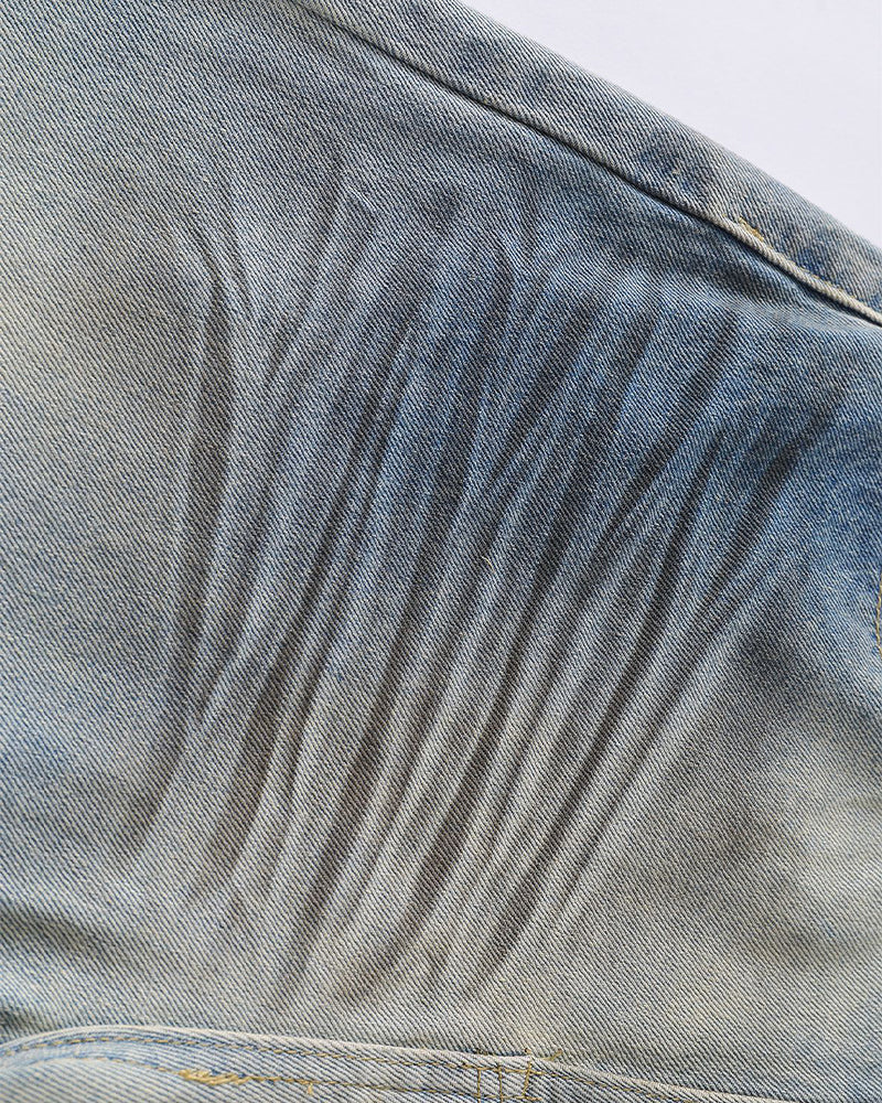 Washed straight jeans