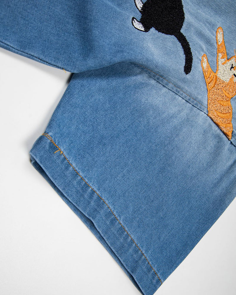 復古刺綉短袖襯衫