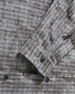 ripped plaid long-sleeved shirt