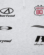 Lettering print half-zip short sleeves