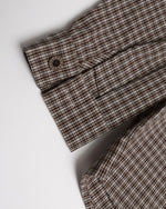 Embroidered plaid long-sleeved shirt