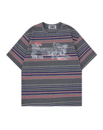 Retro color-blocked short-sleeved shirt