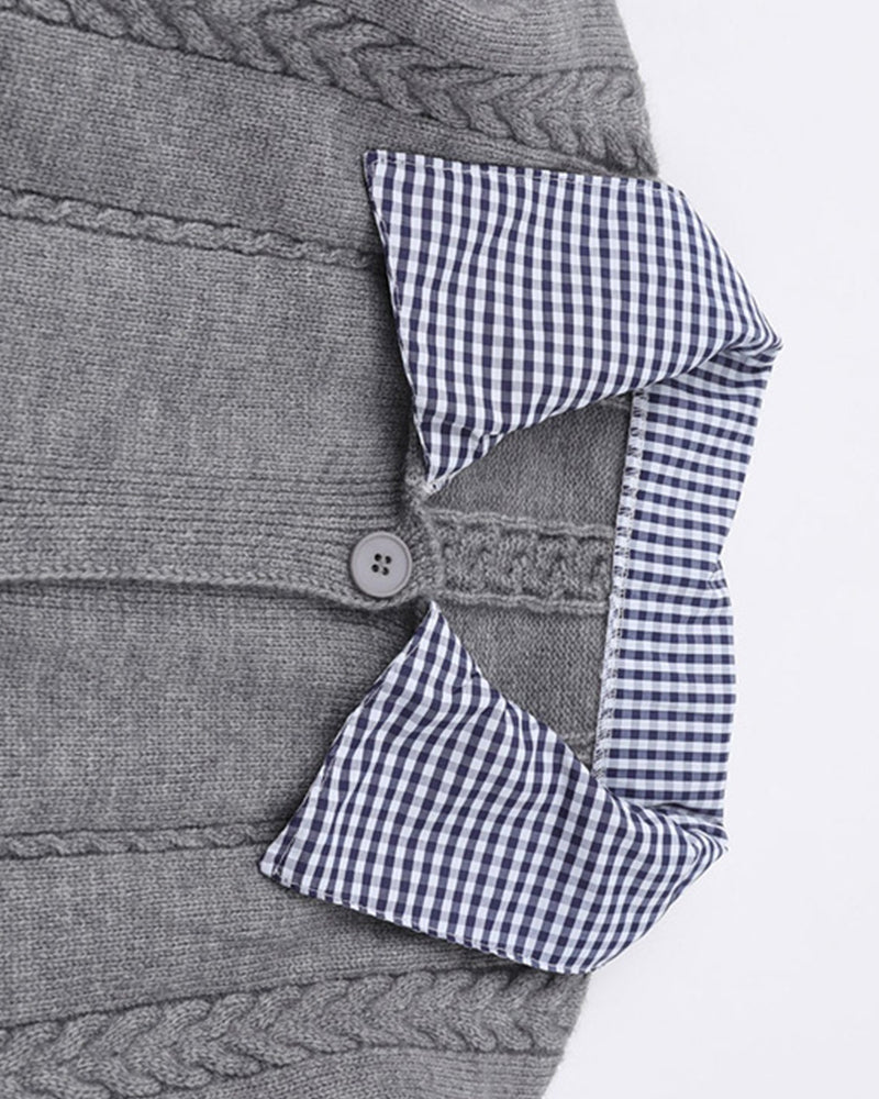 가짜 투피스 스플라이스 커플 스웨터