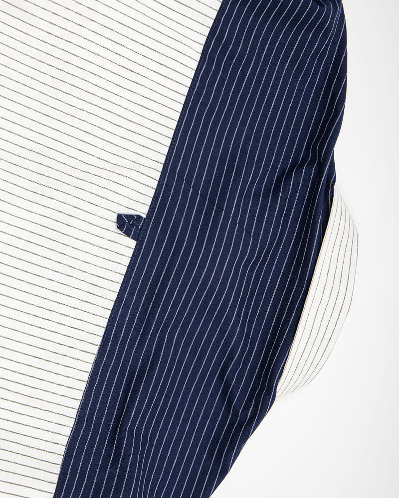Color-blocked minimalist long-sleeved shirt
