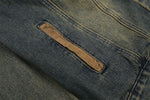 Retro washed distressed denim jacket