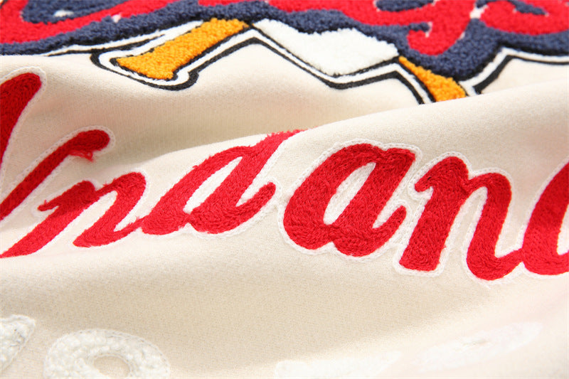 Vintage color block embroidered baseball jersey