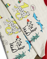 Retro contrast color cute kitten short sleeves