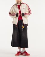 Retro sports style contrast color jacket