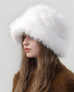 保暖純色毛絨帽