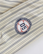 條紋刺綉長袖襯衫