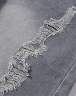 Raw edge straight cropped shorts