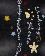 格紋做舊短袖襯衫