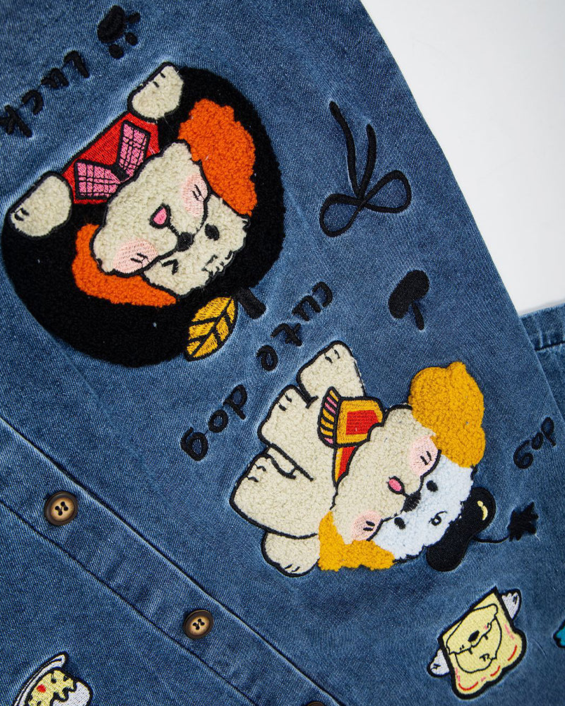 復古撞色短袖襯衫