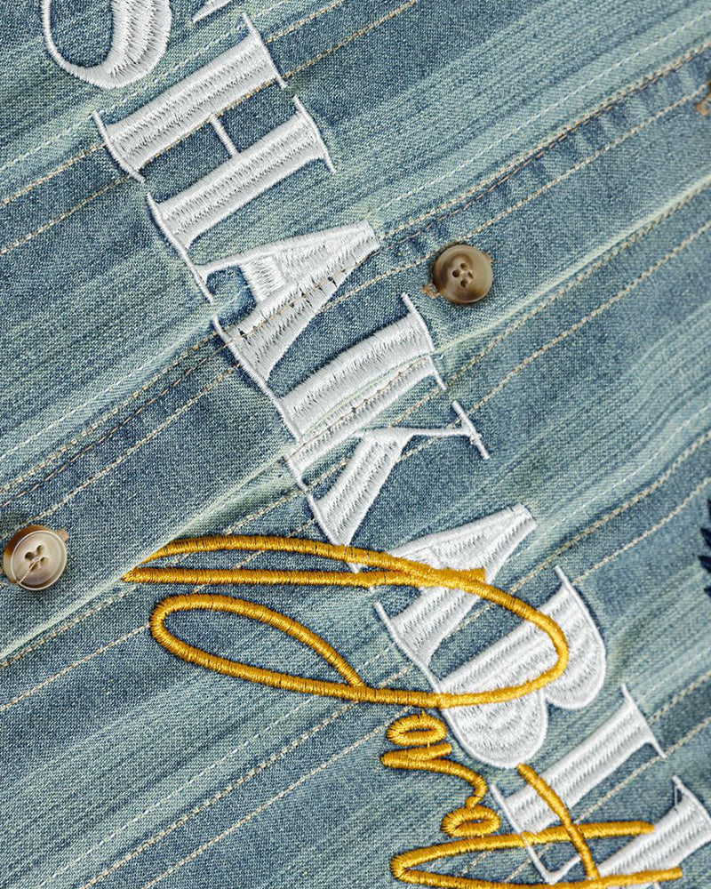 復古條紋短袖襯衫