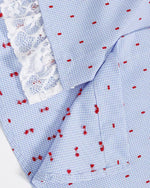 Cat Embroidered Short-Sleeve Shirt