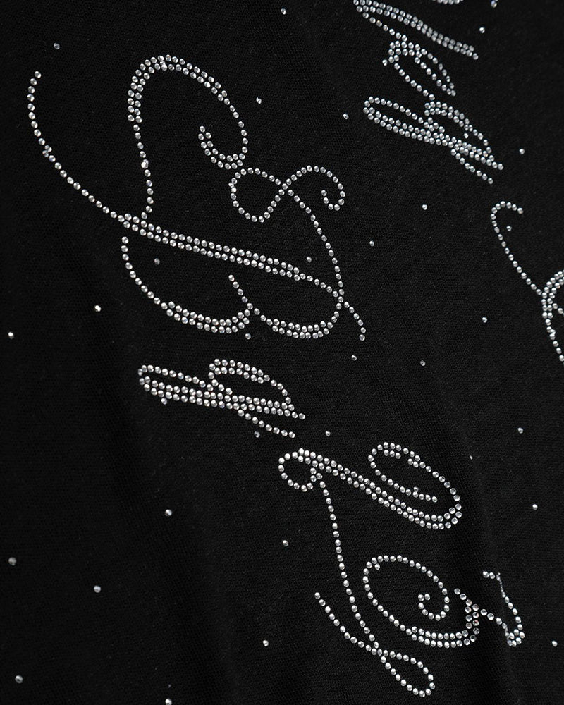 Rhinestone Fitted Long Sleeve