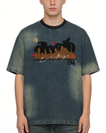 復古做舊水洗短袖