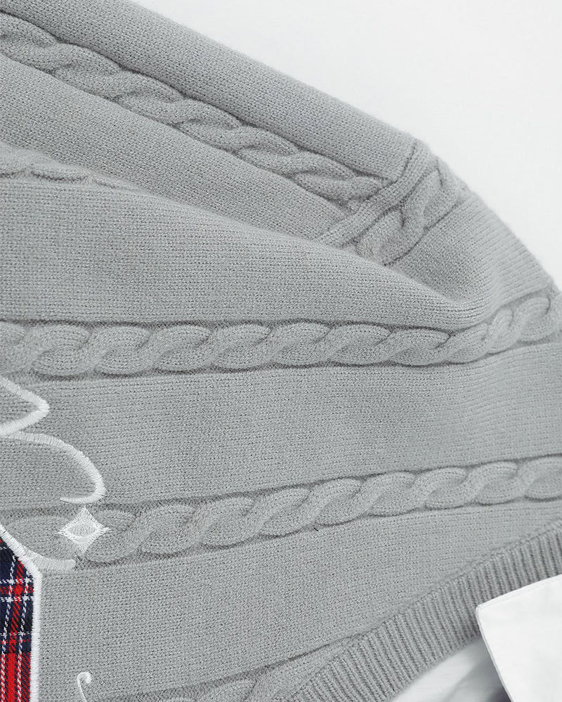 刺綉假兩件毛衣