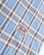 컬러블록 플레드 자수 셔츠