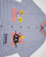 格紋貓咪短袖襯衫