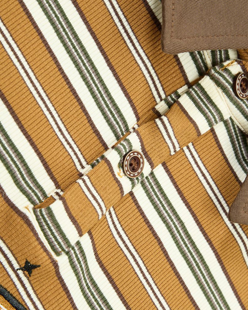 復古撞色條紋短袖