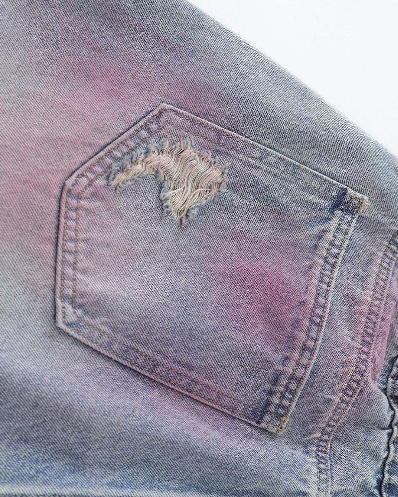 Ripped hem shorts