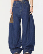 Panelled wide-leg trousers