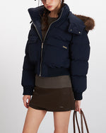 Thick hooded short jacket