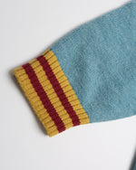 Retro contrast hooded knitted sweater