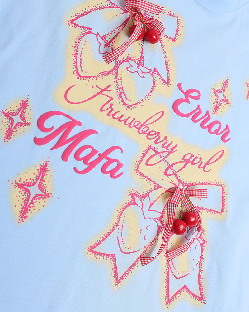 3D Cherry Short Sleeves
