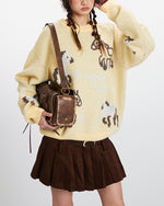 Crew neck knit sweater