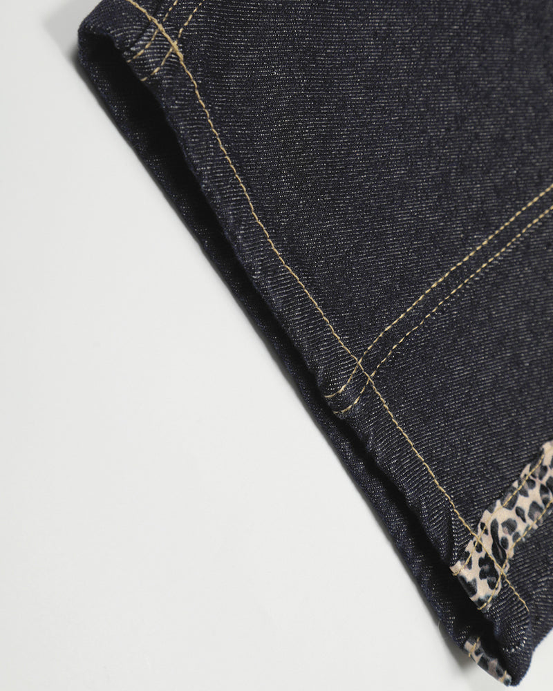 Loose leopard print jeans