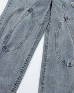 Designer slim straight jeans