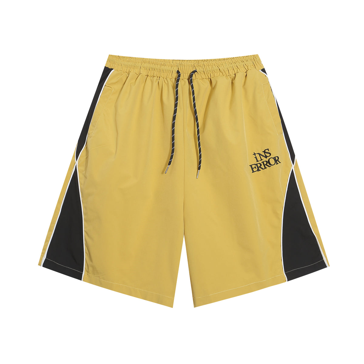 Retro color block track shorts