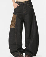 Panelled wide-leg trousers