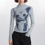 Retro cat print top (women's style)