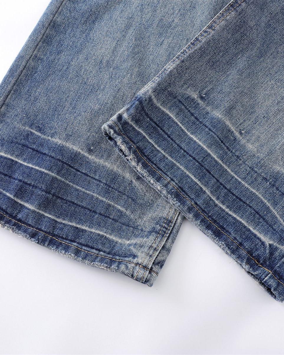 Vintage washed denim trousers