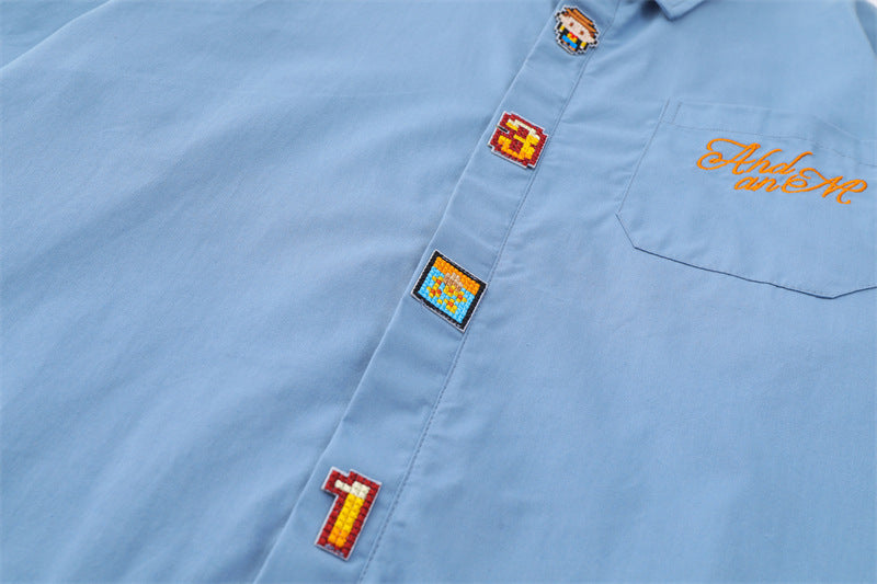 Vintage classic patch embroidered shirt