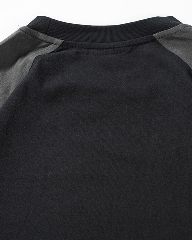 Contrast color stitching sweatshirt