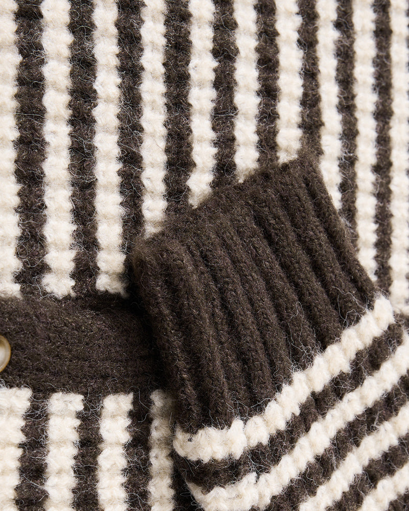 Color-blocked striped sweater