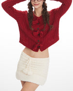 蝴蝶結長袖針織衫（女款）