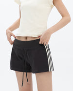 Retro Striped High Waist Shorts