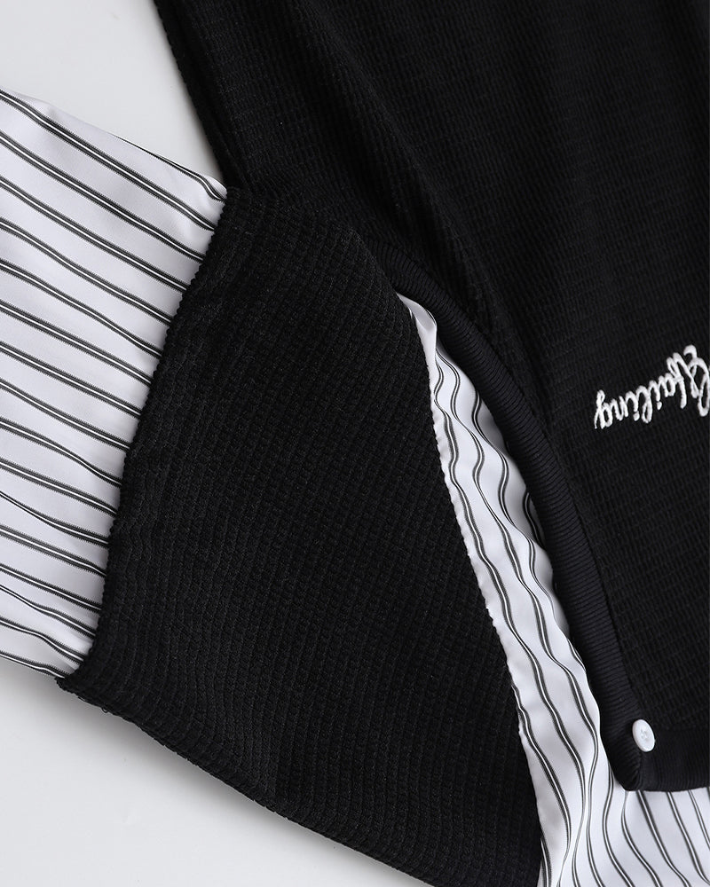 Fake two-piece polo sweatshirt