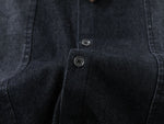 American retro gradient denim tie shirt 