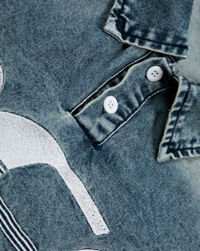 Vintage loose denim short sleeves