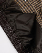 Retro color-blocked lapel coat