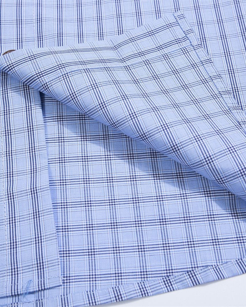 Contrast plaid short-sleeved shirt