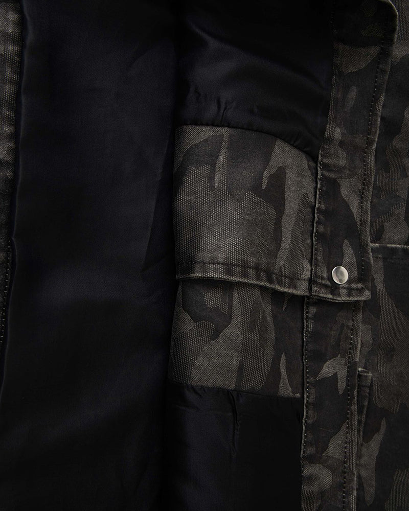 위장색 컬러블록 재킷