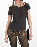 Off-shoulder slim short sleeves